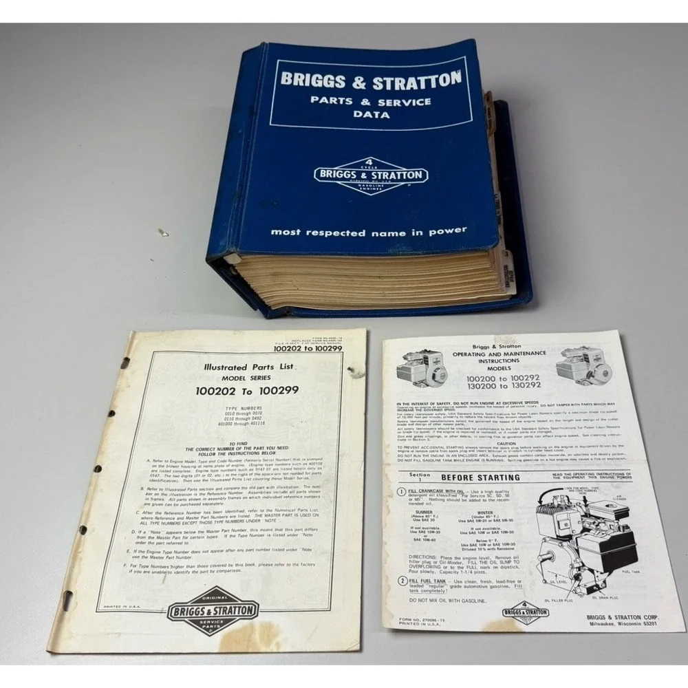 Briggs & Stratton Parts And‎ Service Data Book 1973 4i